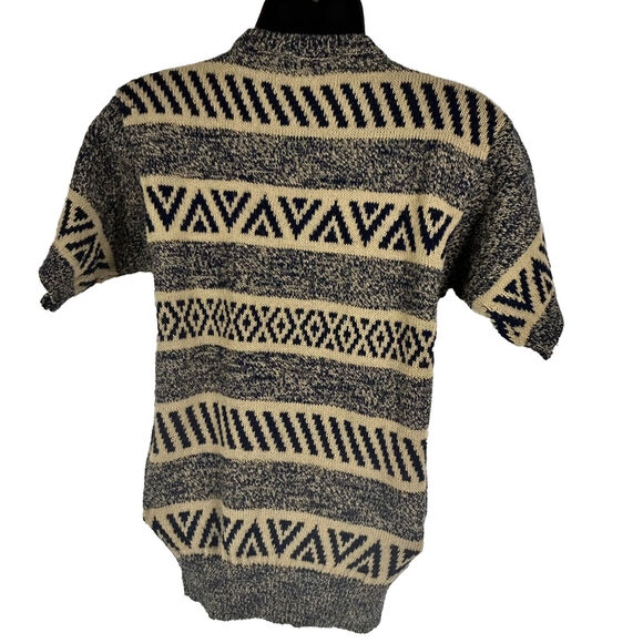 VTG Country Suburbans Womens S Knit Blouse Top Short Sleeve Stretch Geometric - Picture 3 of 8